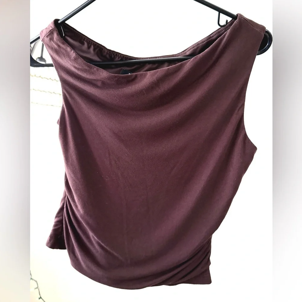 Womens Skirt Set Size S Dark Brown Long Maxi Sleeveless Lined Pull On Solid